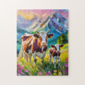 Levendig landelijk landschap met Koeien Legpuzzel (Verticaal)