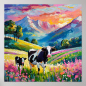 Levendig landelijk landschap met Koeien Poster (Voorkant)