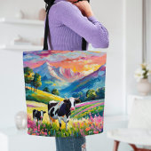 Levendig landelijk landschap met Koeien Tote Bag