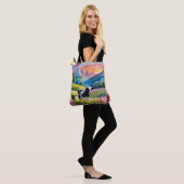 Levendig landelijk landschap met Koeien Tote Bag (Op model)