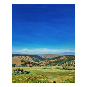 Levendig Landschap Schilderen van Rolling Hills Perfect Poster