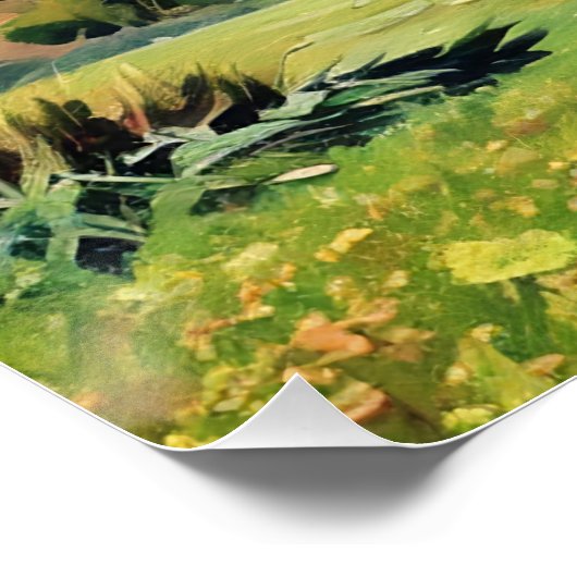 Levendig Landschap Schilderen van Rolling Hills Perfect Poster (Hoek)