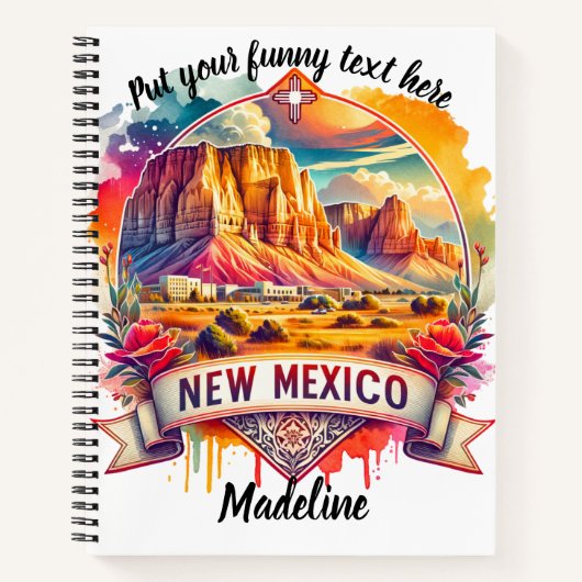 Levendig landschap van New Mexico bij zonsondergan Notitieboek (Voorkant)