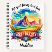 Levendig landschap van North Dakota bij zonsonderg Notitieboek (Voorkant)