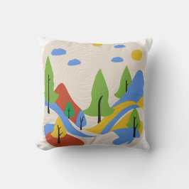 Levendig Landschap Vierkant Kussen