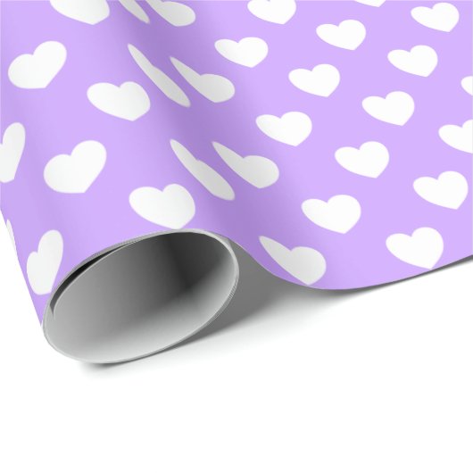 Levendig lavender en suf wit liefhebbend hart cadeaupapier (Rol Hoek)