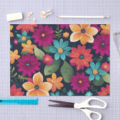 Levendig lente bloemenpatroon tissuepapier (Craft)