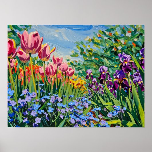 Levendig Lentewijd Landschapschilderij in Olieverf Poster (Voorkant)