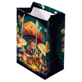 Levendig leuke elves spelen onder paddenstoelen ca medium cadeauzakje