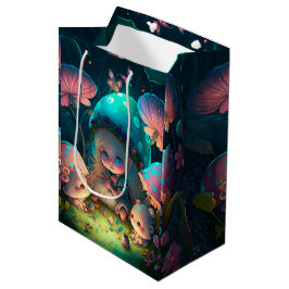 Levendig leuke elves spelen onder paddenstoelen ca medium cadeauzakje