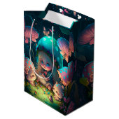 Levendig leuke elves spelen onder paddenstoelen ca medium cadeauzakje (Achterkant Gekanteld)