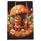 Levendig leuke elves spelen onder paddenstoelen ca medium cadeauzakje (Achterkant)