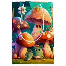 Levendig leuke elves spelen onder paddenstoelen ca medium cadeauzakje