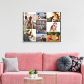 Levendig leven met je 7 Fotocollage - Rustisch hou Canvas Afdruk (Insitu (Woonkamer))