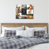 Levendig leven met je 7 fotocollage - zwart canvas afdruk (Insitu (Slaapkamer))