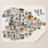 Levendig leven met je hart gevormd 51 Fotocollage Sherpa Deken (Voorkant (horizontaal))