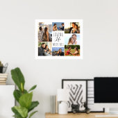 Levendig leven met jou 7 Foto Collage | wit Poster (Thuiskantoor)