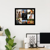 Levendig leven met jou 7 Foto Collage | Zwart Poster (Thuiskantoor)