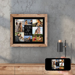 Levendig leven met jou 7 Foto Collage | Zwart Poster