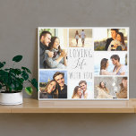 Levendig leven met jou 7 Fotocollage - Grijze marm Canvas Afdruk<br><div class="desc">Afbeelding verpakt canvas dat u kunt personaliseren met 7 van uw favoriete foto's. De sjabloon is opstelling klaar voor u om uw foto's toe te voegen, die met de klok mee van de bovenkant links werken. Uw foto's worden geplaatst tegen een stijlvolle waterverf marmer in grijs en wit, die aan...</div>