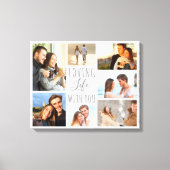 Levendig leven met jou 7 Fotocollage - Grijze marm Canvas Afdruk (Voorkant)