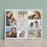 Levendig leven met jou 7 Fotocollage - Grijze marm Imitatie Canvas Print<br><div class="desc">Moderne foto collage faux canvas dat je kunt personaliseren met 7 van je favoriete foto's. De sjabloon is opstelling klaar voor u om uw foto's toe te voegen, die met de klok mee van de bovenkant links werken. Uw foto's worden geplaatst tegen een stijlvolle waterverf marmer in grijs en wit....</div>