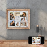 Levendig leven met jou 7 Fotocollage - Grijze marm Poster<br><div class="desc">Moderne fotocollage die je kunt personaliseren met 7 van je favoriete foto's. De sjabloon is opstelling klaar voor u om uw foto's toe te voegen, die met de klok mee van de bovenkant links werken. Uw foto's worden geplaatst tegen een stijlvolle waterverf marmer in grijs en wit. De formulering luidt...</div>