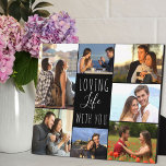 Levendig leven met jou 7 Fotocollage | Zwart Fotoplaat<br><div class="desc">Moderne fotocollage die je kunt personaliseren met 7 van je favoriete foto's. De sjabloon is opstelling klaar voor u om uw foto's toe te voegen, die met de klok mee van de bovenkant links werken. De formulering luidt "het liefhebben van leven met u"in elegant manuscript en moderne in hoofdletters typografie....</div>