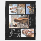 Levendig leven met You 5 Photo Collage Black Fleece Deken (Voorkant)