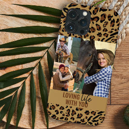 Levendig leven met You Leopard Print 3 Foto Brown Case-Mate iPhone Case