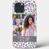 Levendig leven met You Leopard Print 3 Foto Lila Case-Mate iPhone Case (Achterkant)