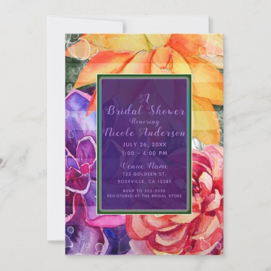 Levendig Levendig Kleurrijk Succulent Vrijgezellen Kaart (Voorkant)