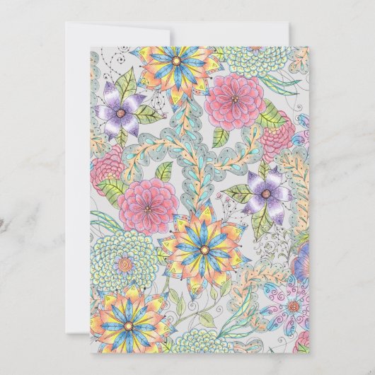 Levendig Lijst van Spring Blossoms Vrijgezellenfee Kaart (Achterkant)