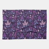 Levendig Lila bloemmotief Theedoek (Horizontaal)