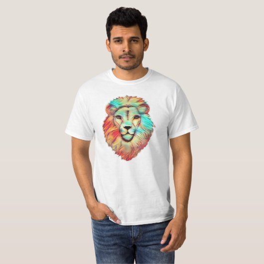 Levendig Lion's Head Mannen T-shirt (Voorkant volledig)