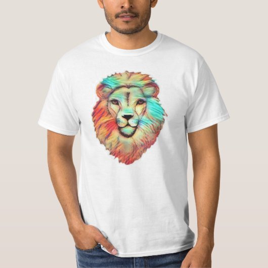 Levendig Lion's Head Mannen T-shirt (Voorkant)