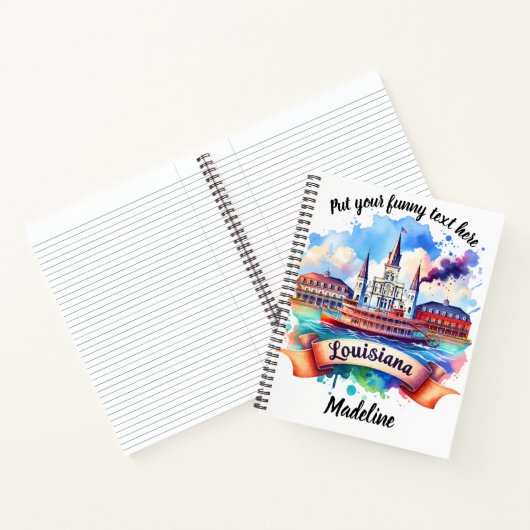 Levendig Louisiana waterverf schilderij Notitieboek (Binnen)