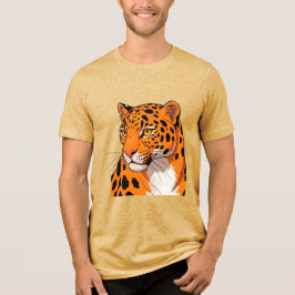 Levendig Luipaardportret Met Krachtige Vlekken Tri-Blend Shirt