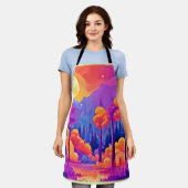 Levendig maanverlicht bos schort (Gedragen)