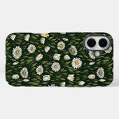 Levendig madeliefjespatroon met weelderige groene  Case-Mate iPhone case (Achterkant (horizontaal))