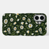 Levendig madeliefjespatroon met weelderige groene Case-Mate iPhone case (Achterkant (horizontaal))