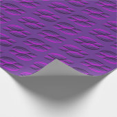 Levendig magenta bladpatroon cadeaupapier (Hoek)
