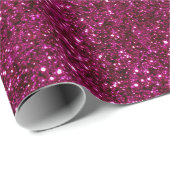 Levendig Magenta Glans Roze Glitter Patroon Cadeaupapier (Rol Hoek)