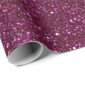 Levendig Magenta Glans Roze Glitter Patroon Cadeaupapier (Rol Hoek)
