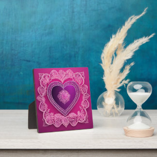 Levendig Magenta Kant Hart Vierkant AI-kunst  Fotoplaat