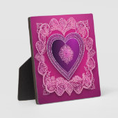 Levendig Magenta Kant Hart Vierkant AI-kunst  Fotoplaat (Voorkant)