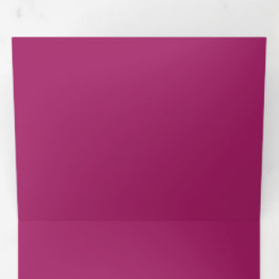 Levendig magenta kleurenblok Vetgedrukte, solide Drieluik Uitnodiging