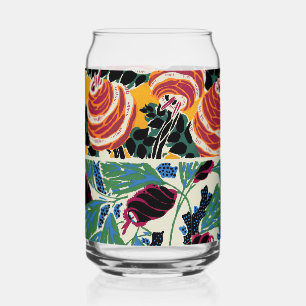 Levendig Magenta & Oranje Abstracte Bloemkunst Blikvorm Glas