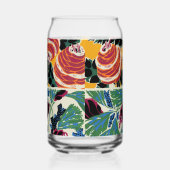 Levendig Magenta & Oranje Abstracte Bloemkunst Blikvorm Glas (Rechts)