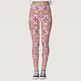 Levendig Magenta & Oranje Geometrische Mandala Leggings